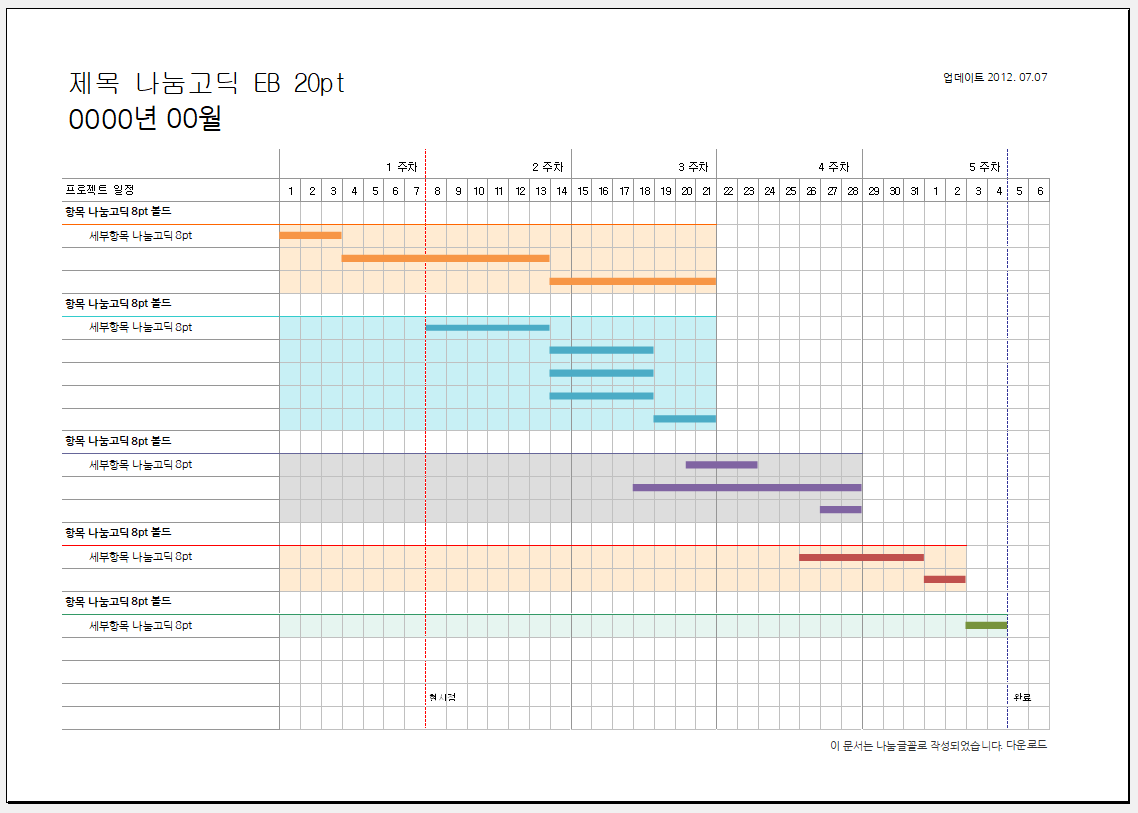 프로젝트 일정표